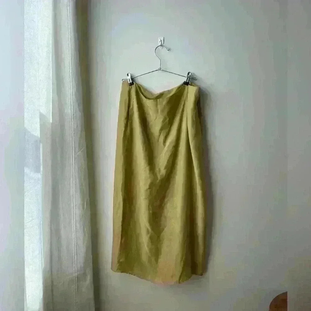 Sundance Serengeti Faux Wrap Skirt Mustard Yellow - Picture 4 of 5
